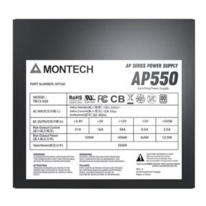 MONTECH AP550 550W 80 PLUS White Certified NonModular ATX PSU